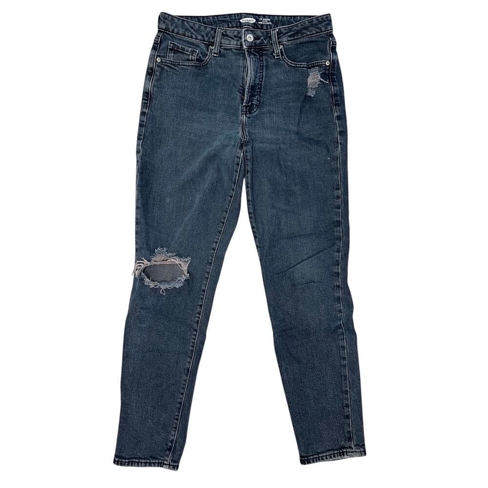 Old navy O.G. Straight high rise jeans dark wash distressed casual size 4